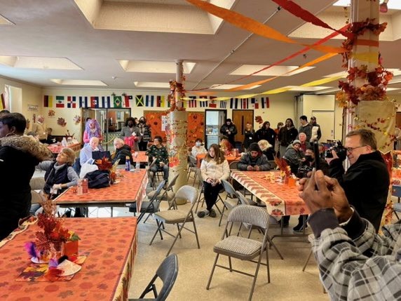Blumenthal joined the Norwalk Cornerstone Community Church’s Thanksgiving Lunch.